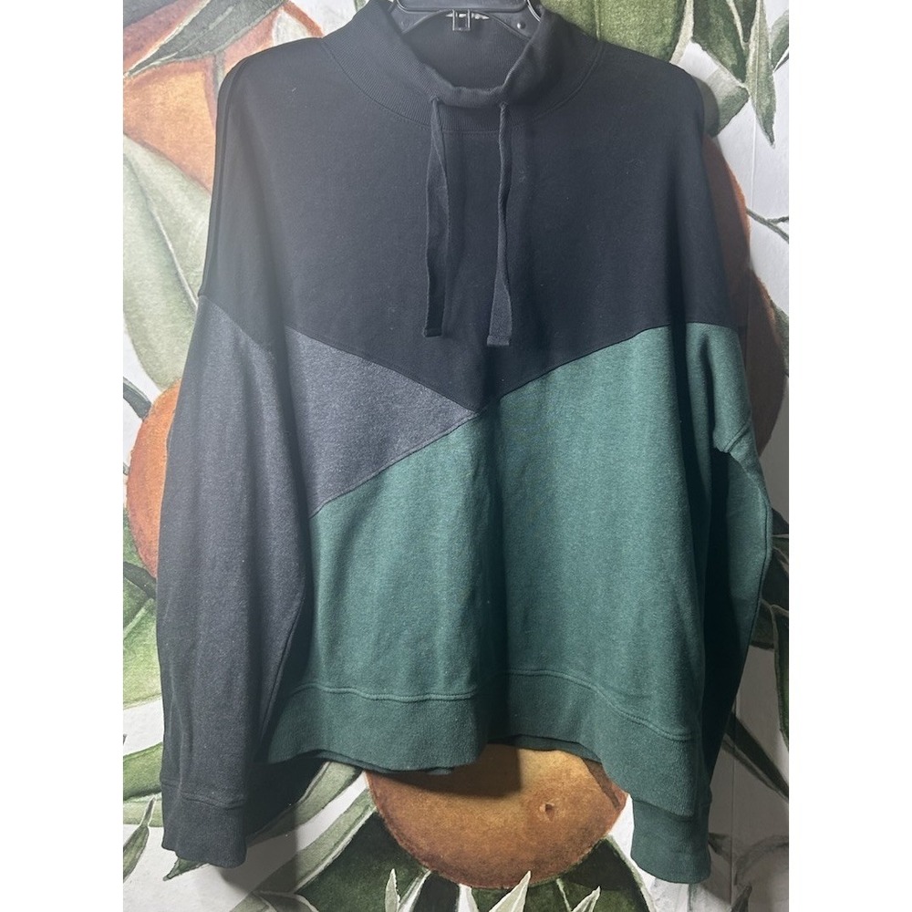 Pact Women Airplane Colorblock 100% Organic Cotton Pullover Sweatshirt  XL